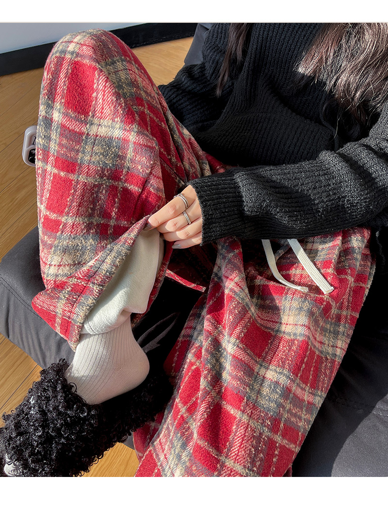 ギンガム チェック もこもこ冬仕様チェックパンツ