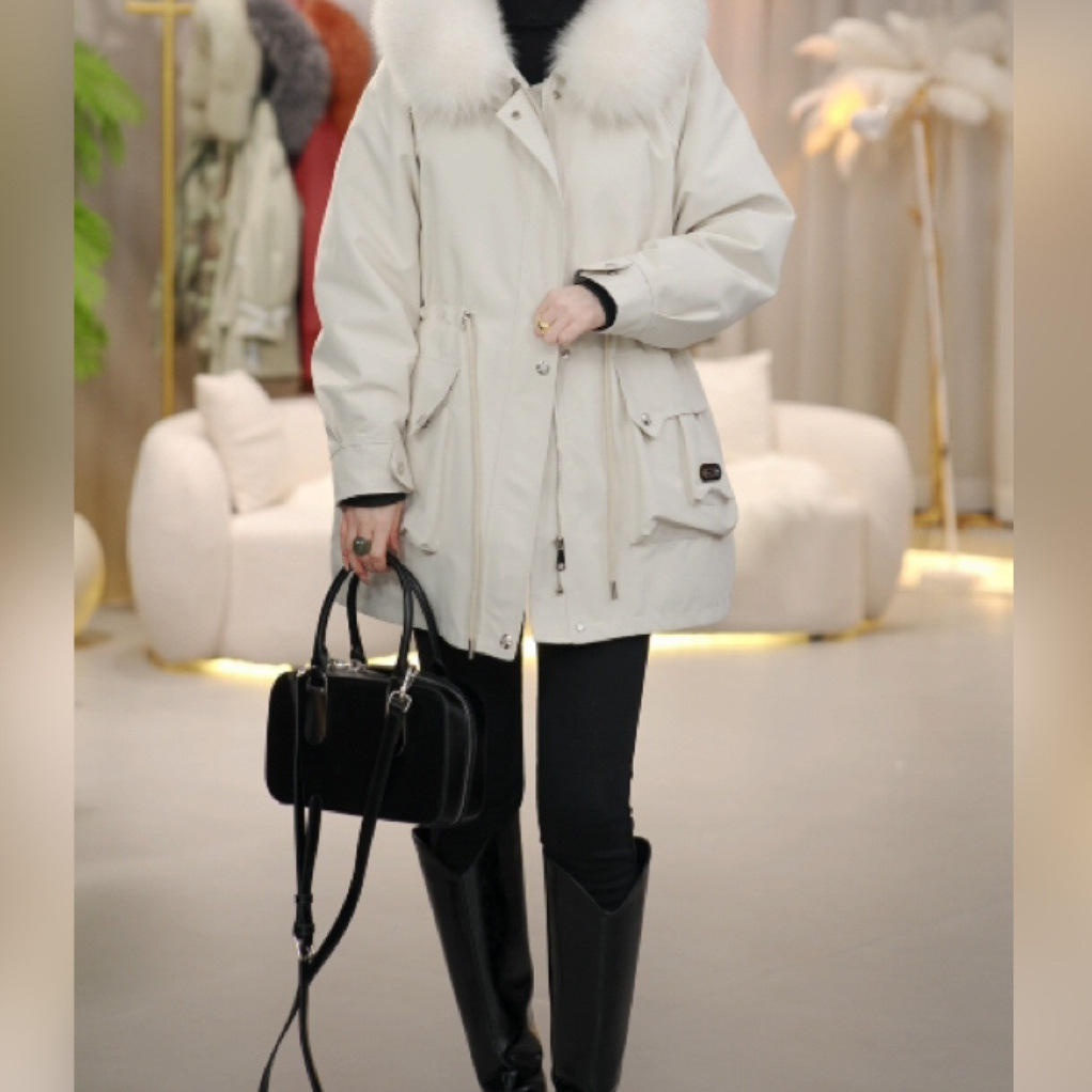 大人かわいい服 ボリュームファー付き中綿モッズコート