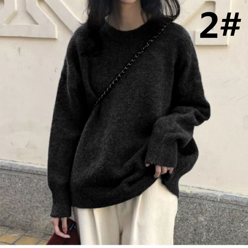 大人かわいい服 ゆったり長袖ニットセーター 大人可愛いトップス