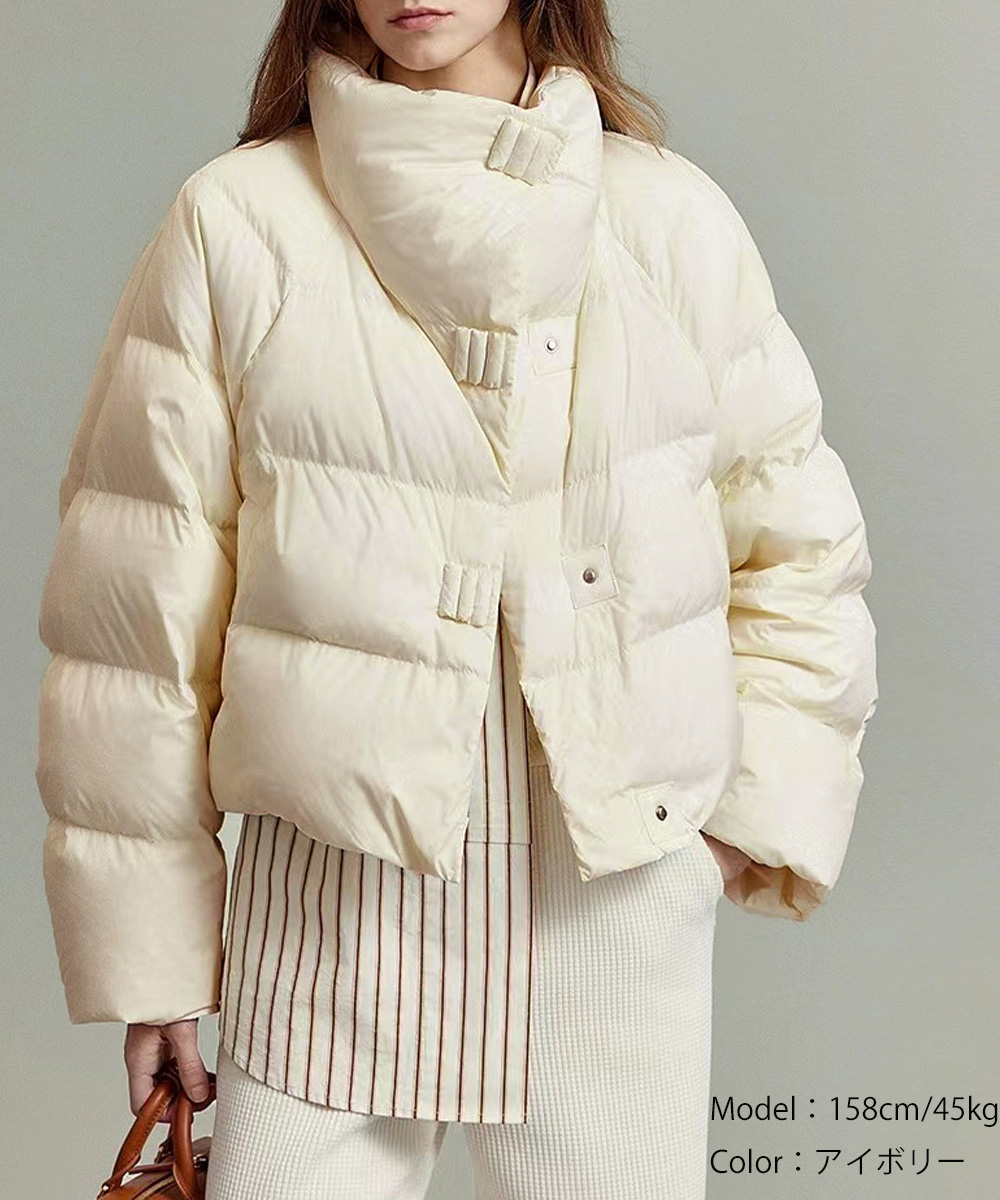 大人かわいい服 中綿入りショート丈ダウンジャケット防寒アウター