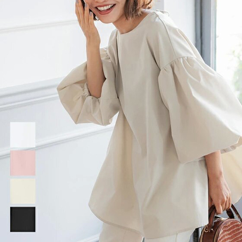大人かわいい服 ふんわり袖のゆったりブラウス