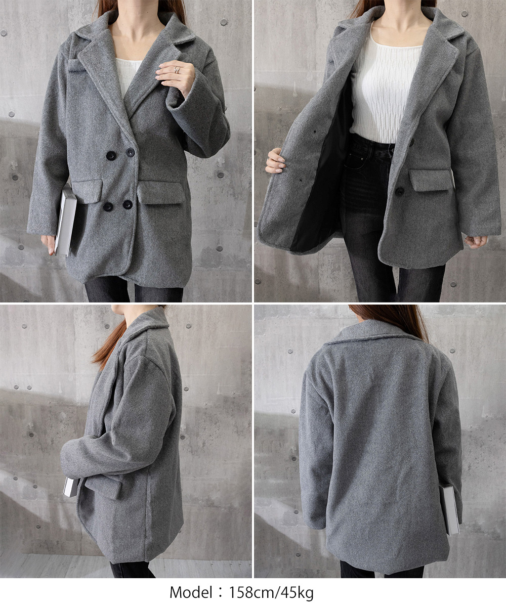 大人かわいい服 ふわもこシャギー ミドル丈コート レディース