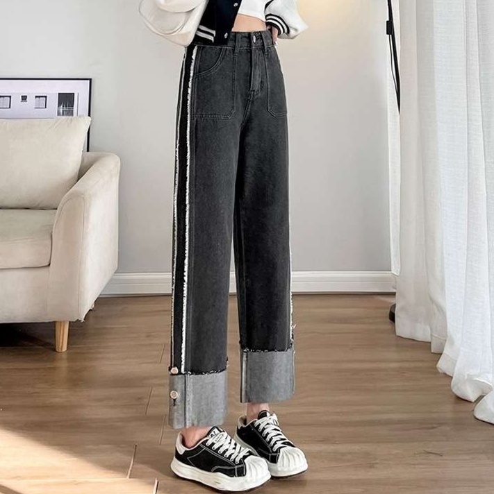 大人かわいい服 デニムパッチワークフレアパンツ
