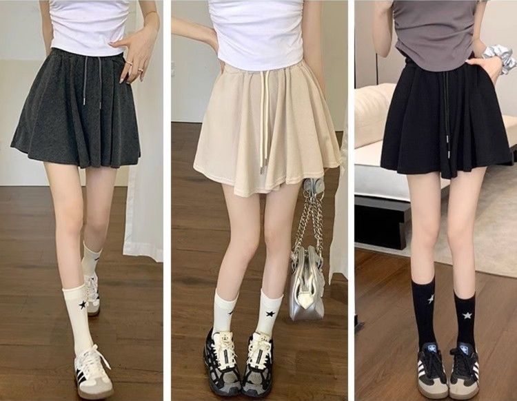 大人かわいい服 バレエ風プリーツスカート風ショートパンツ