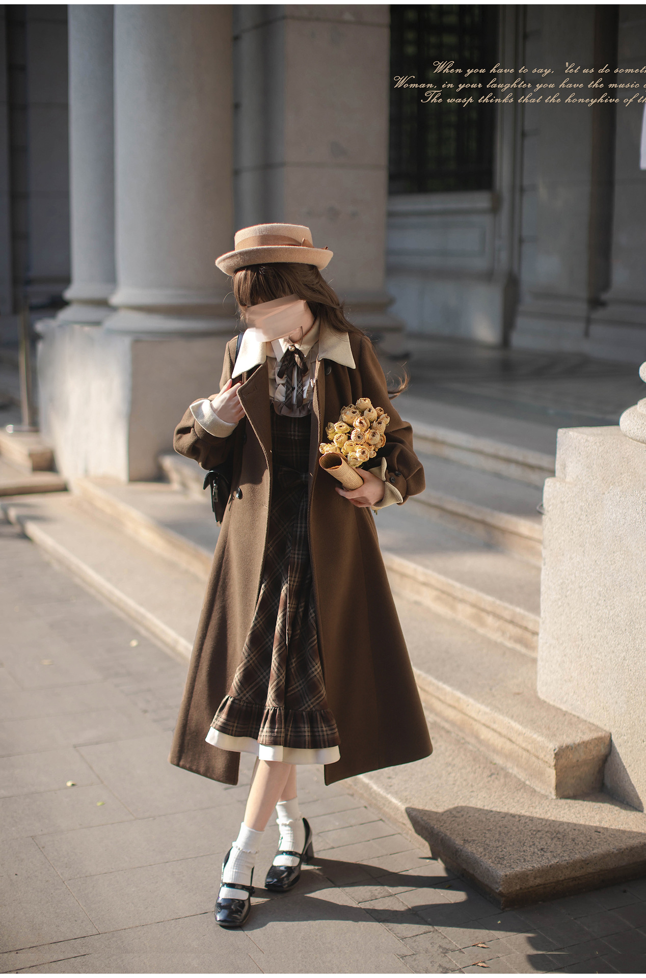 大人かわいい服 レトロクラシックチェック フリルワンピース