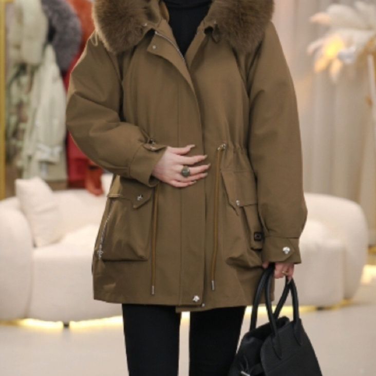 大人かわいい服 ボリュームファー付き中綿モッズコート