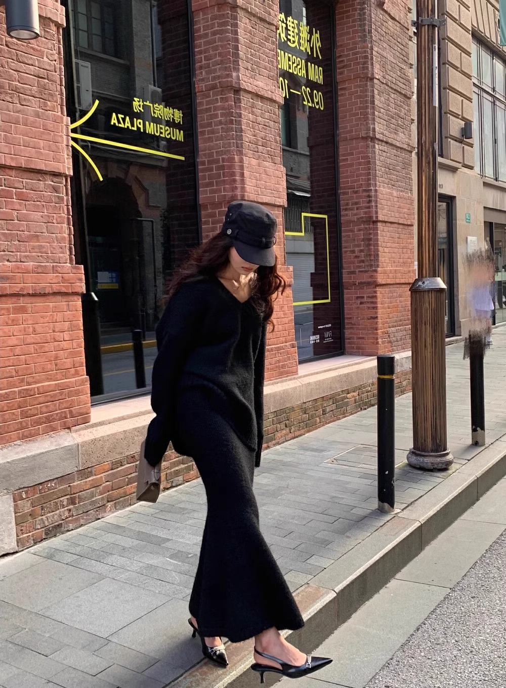 大人かわいい服 ふんわりニット素材の上下セット