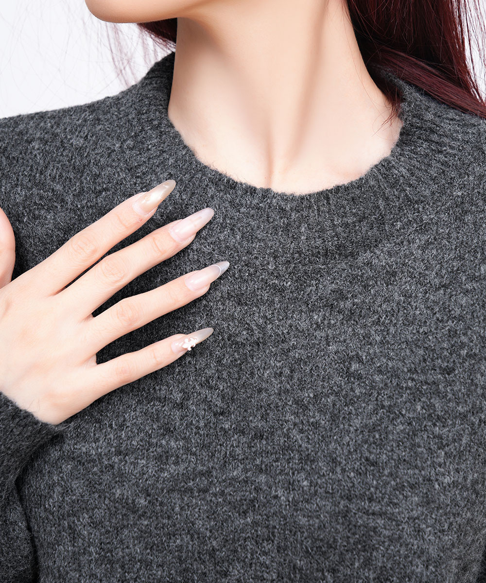 大人かわいい服 ゆったりコクーン編みニット秋冬長袖