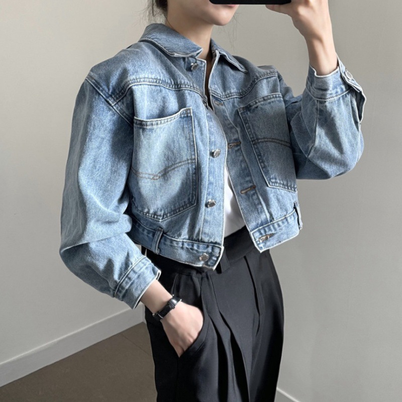 大人かわいい服 ショート丈デニムジャケット