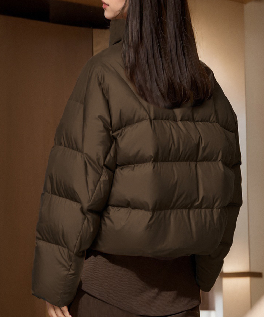 大人かわいい服 中綿入りショート丈ダウンジャケット防寒アウター