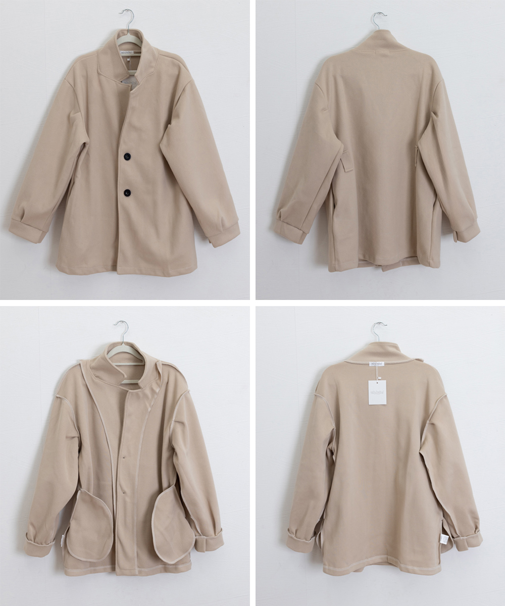 大人かわいい服 ぽわん袖ウエストベルト付きミドル丈チェスターコート 