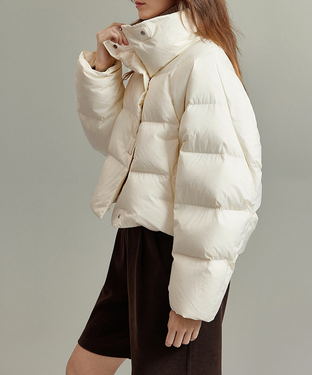 大人かわいい服 中綿入りショート丈ダウンジャケット防寒アウター