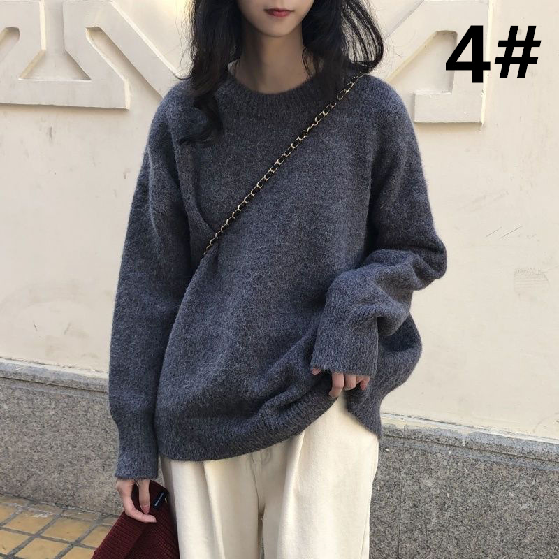 大人かわいい服 ゆったり長袖ニットセーター 大人可愛いトップス