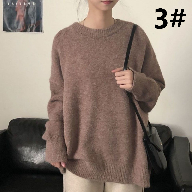 大人かわいい服 ゆったり長袖ニットセーター 大人可愛いトップス