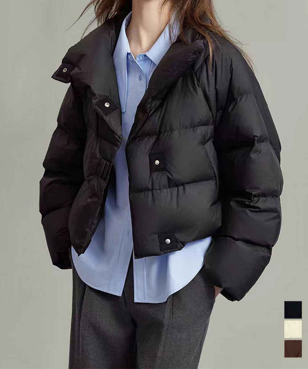 大人かわいい服 中綿入りショート丈ダウンジャケット防寒アウター