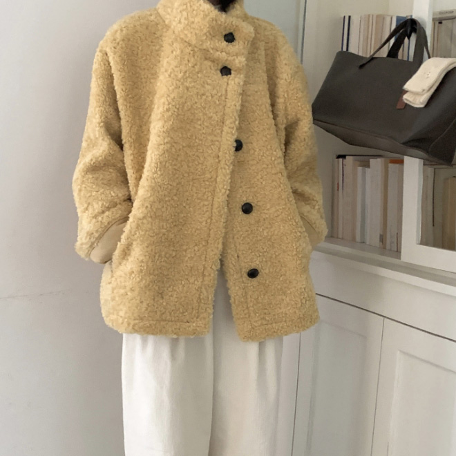 大人かわいい服 秋冬新作もこもこボアコート韓国風暖かい防寒アウター