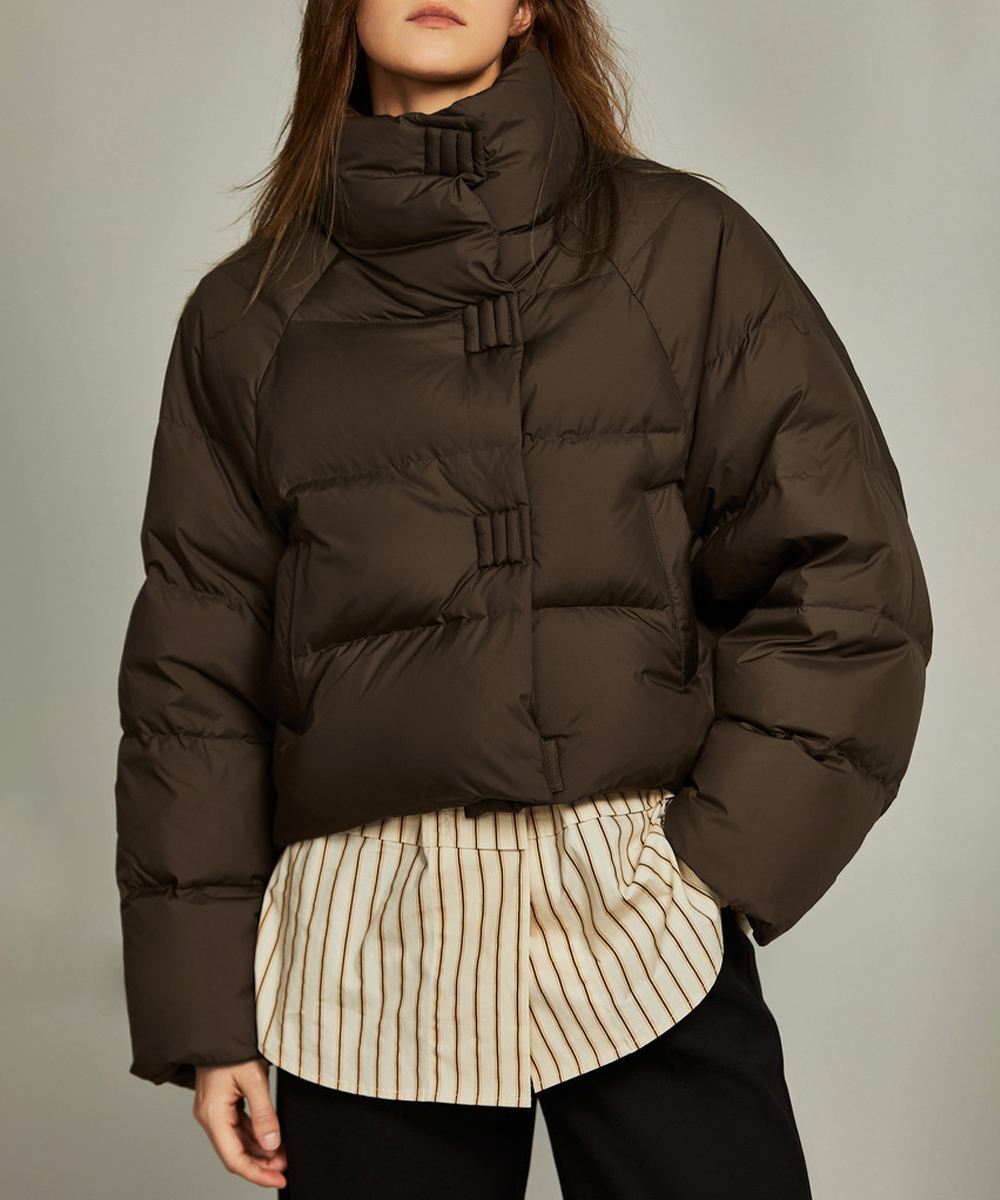 大人かわいい服 中綿入りショート丈ダウンジャケット防寒アウター