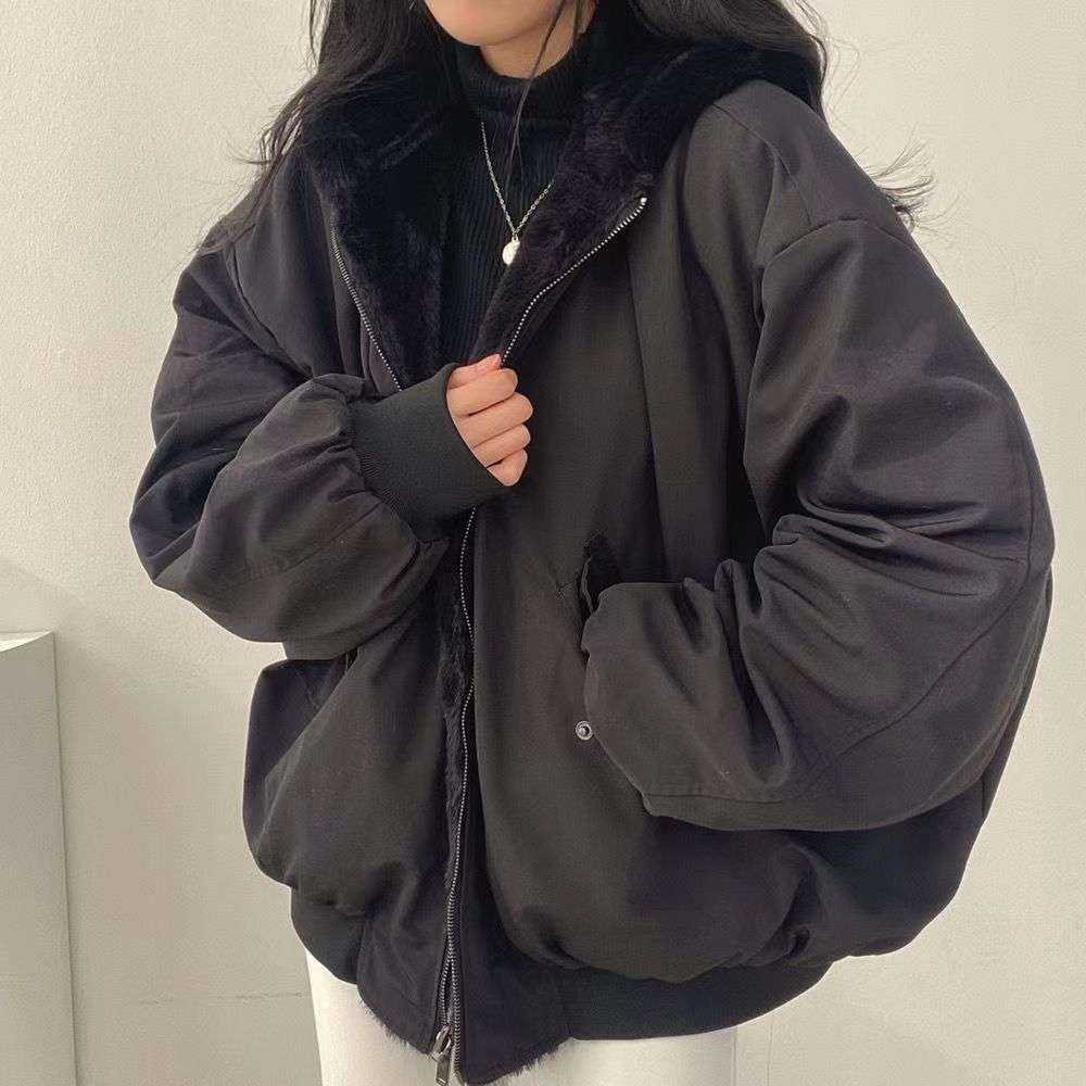 大人かわいい服 ふんわりボリューム中綿ジャケット