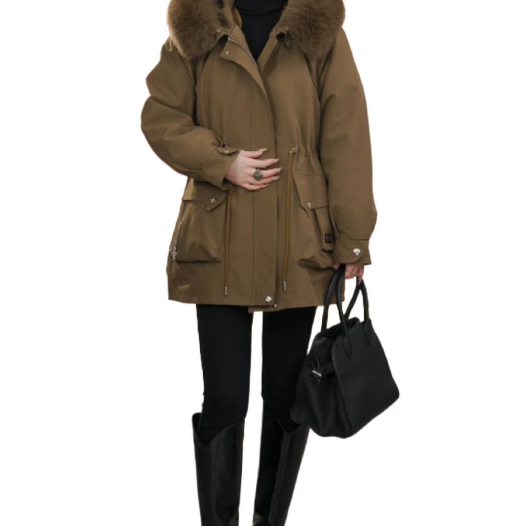 大人かわいい服 ボリュームファー付き中綿モッズコート