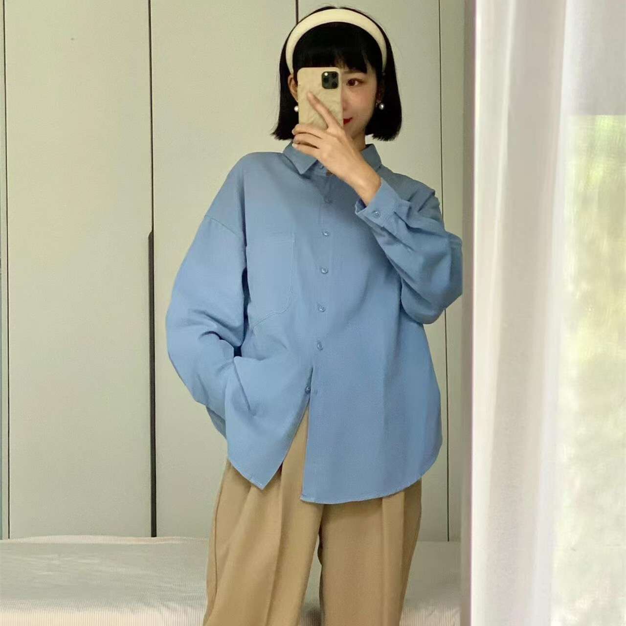 大人かわいい服 ゆったりシャツ