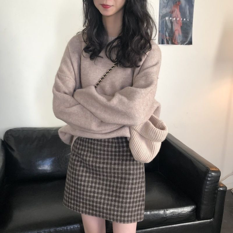 大人かわいい服 ゆったり長袖ニットセーター 大人可愛いトップス