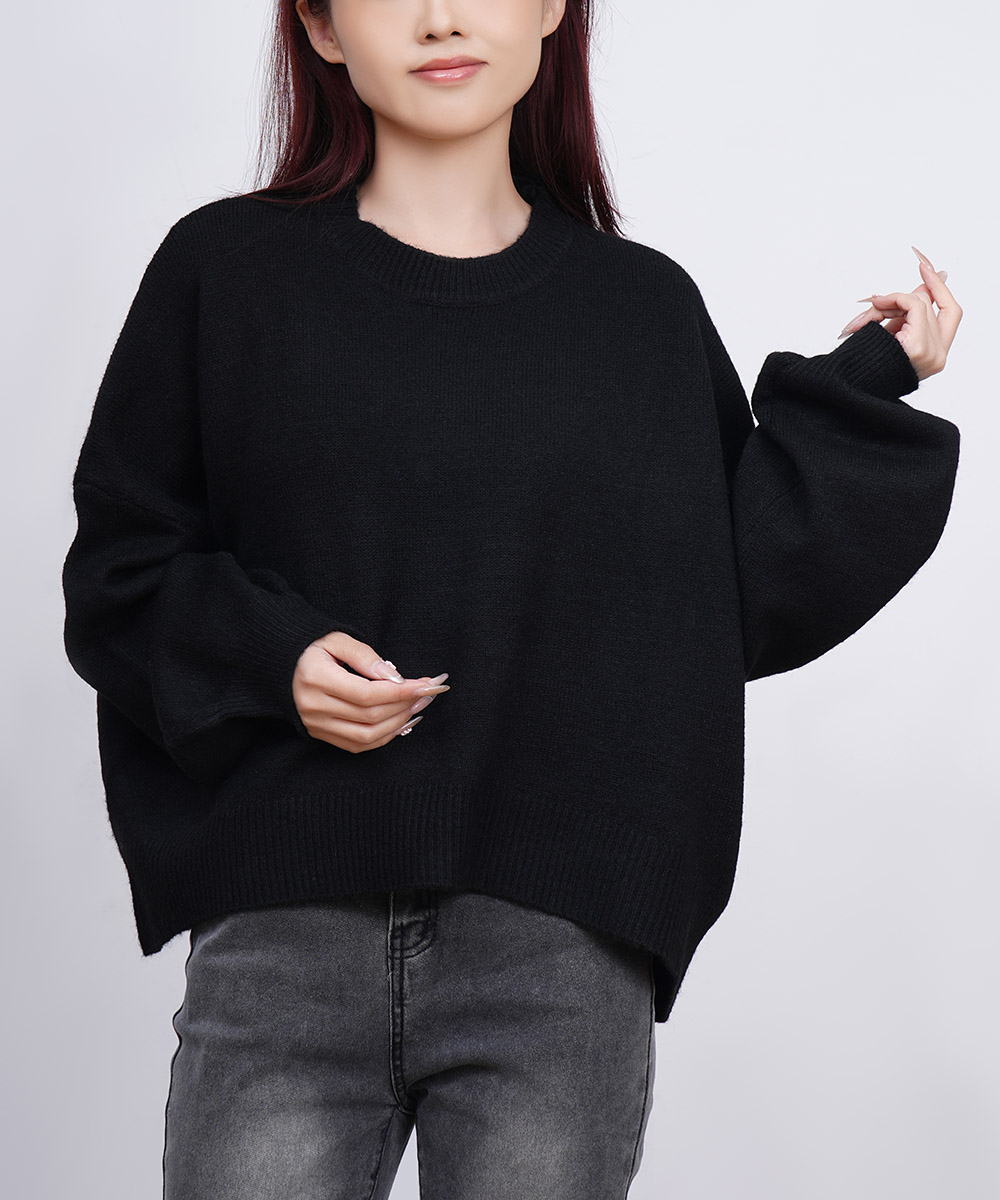 大人かわいい服 ゆったりコクーン編みニット秋冬長袖