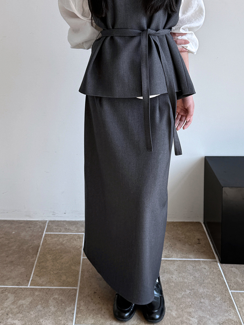 大人かわいい服 レイヤードベスト風スタイリッシュセット