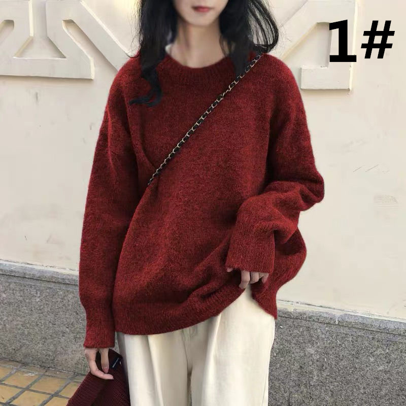 大人かわいい服 ゆったり長袖ニットセーター 大人可愛いトップス