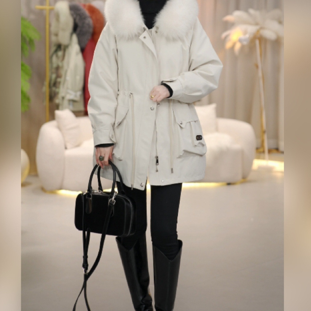 大人かわいい服 ボリュームファー付き中綿モッズコート