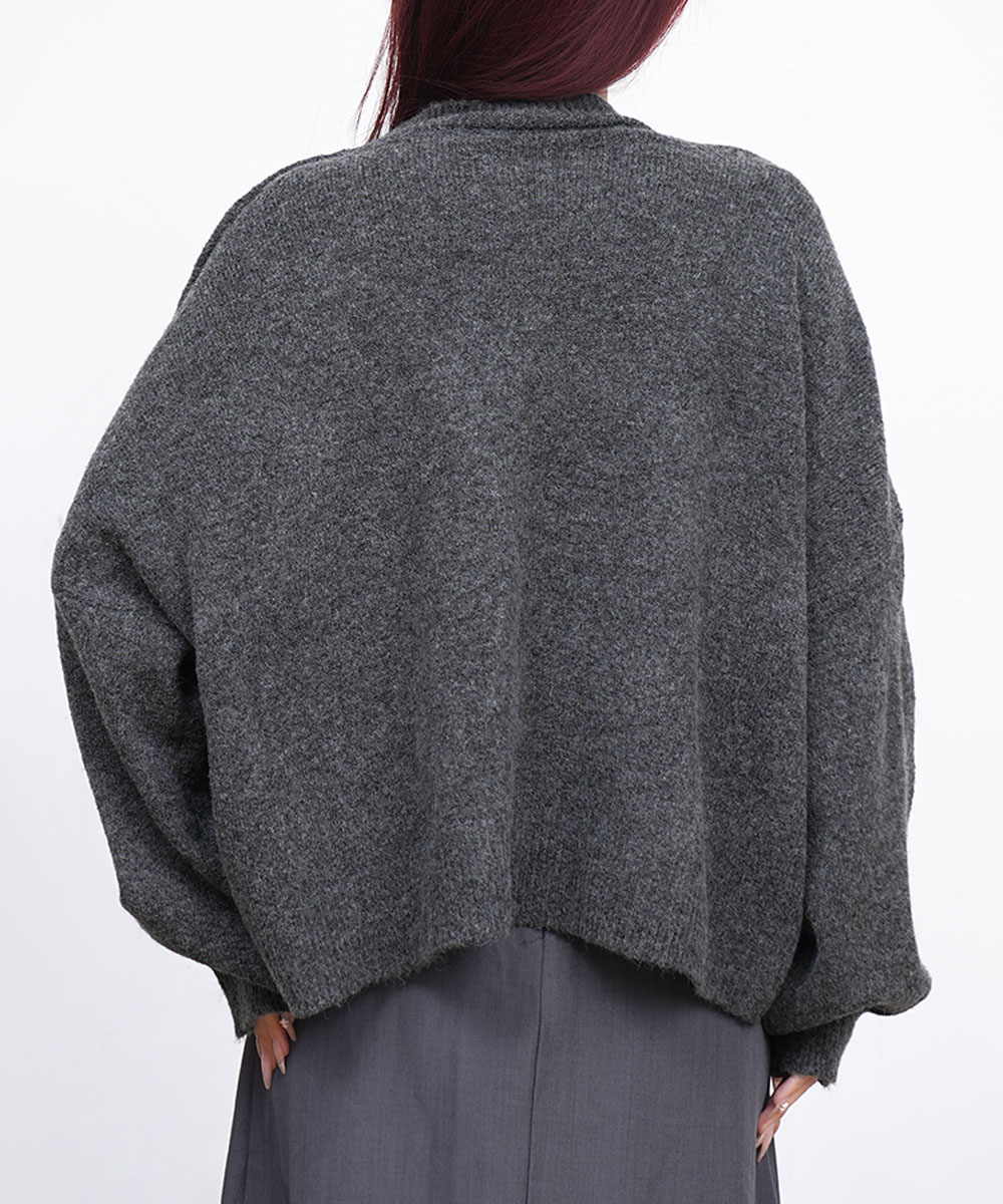 大人かわいい服 ゆったりコクーン編みニット秋冬長袖