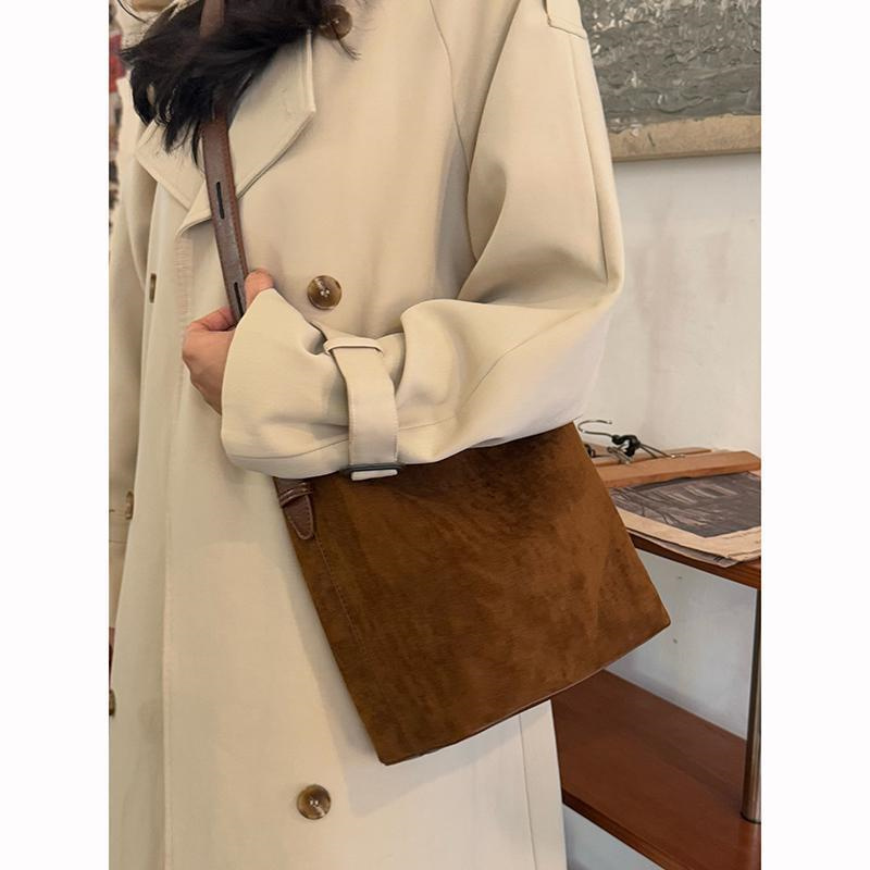 大人かわいい服 新作スエード調バッグ 肩掛け斜め掛け両用 大人上品