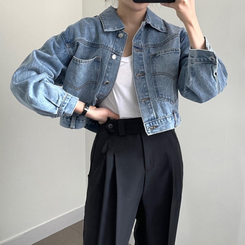 大人かわいい服 ショート丈デニムジャケット