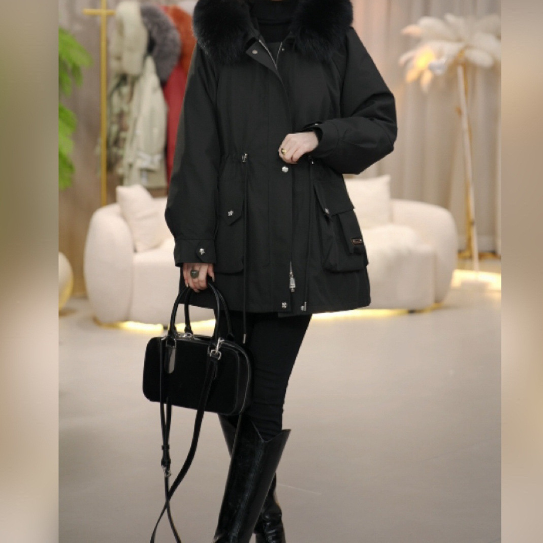 大人かわいい服 ボリュームファー付き中綿モッズコート