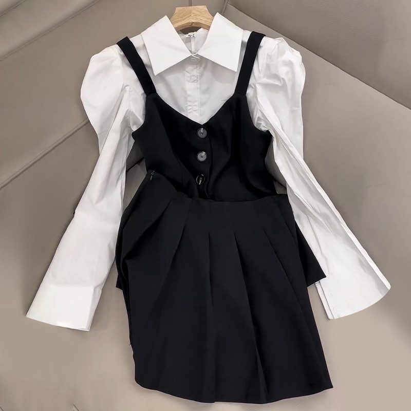 大人かわいい服 ブラウス×ベストスカート３点セット