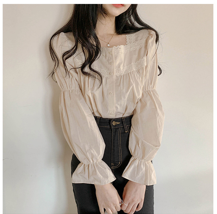 大人かわいい服 大人かわいい服 レース襟ふんわり袖ブラウス