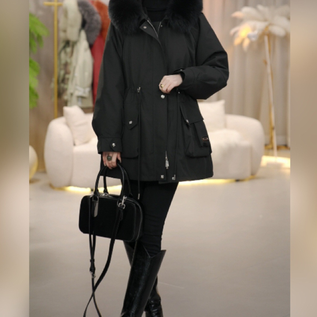 大人かわいい服 ボリュームファー付き中綿モッズコート