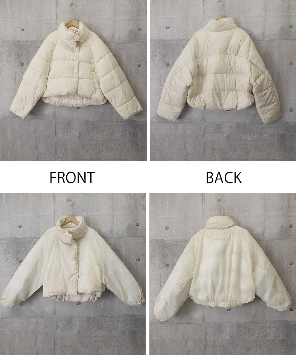 大人かわいい服 中綿入りショート丈ダウンジャケット防寒アウター