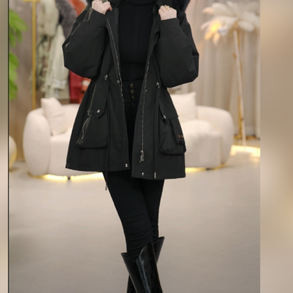 大人かわいい服 ボリュームファー付き中綿モッズコート