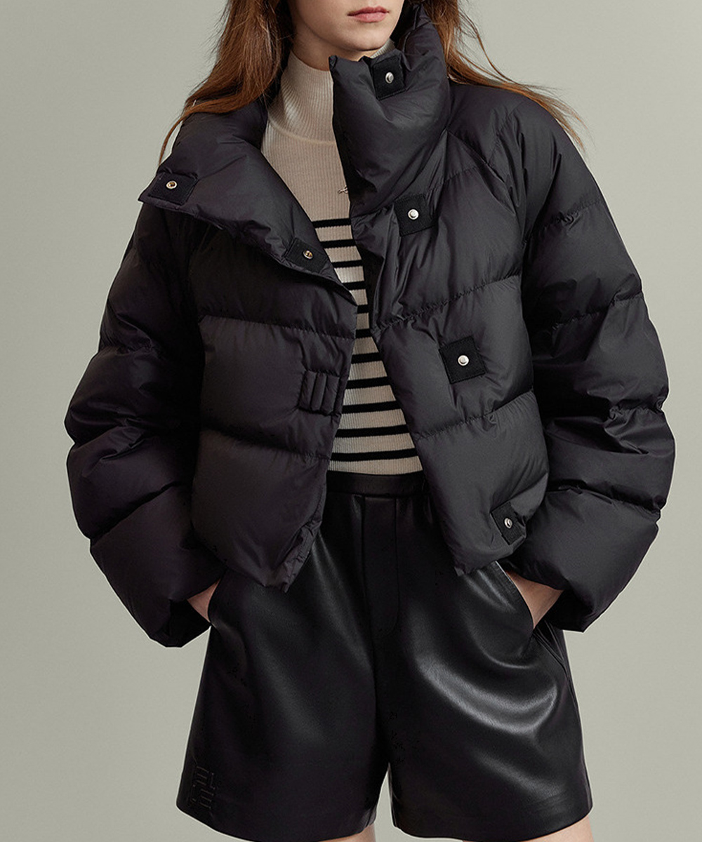 大人かわいい服 中綿入りショート丈ダウンジャケット防寒アウター