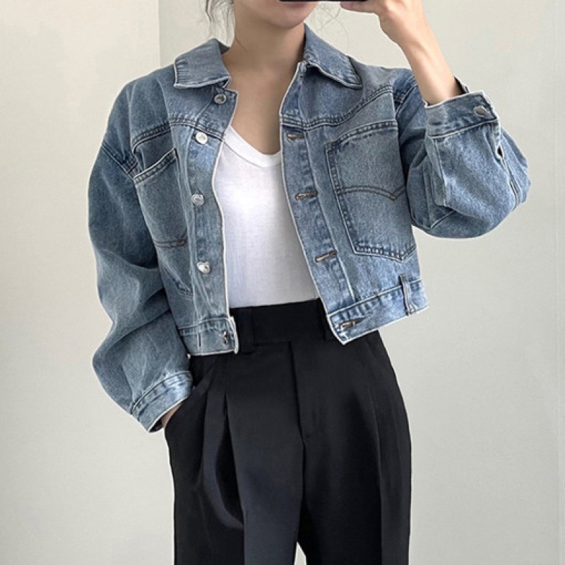 大人かわいい服 ショート丈デニムジャケット