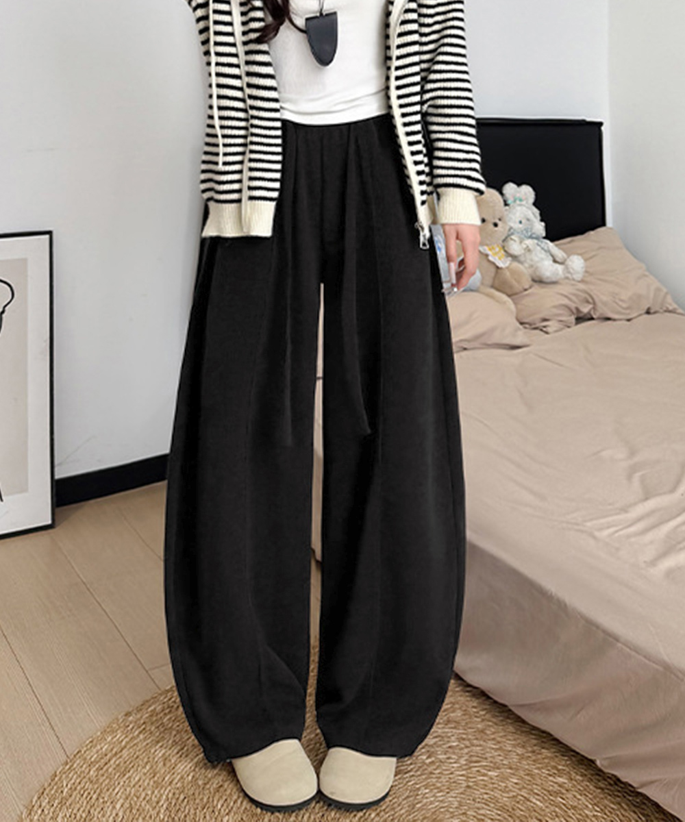 大人かわいい服 ハイウエストワイドパンツ体型カバー美脚