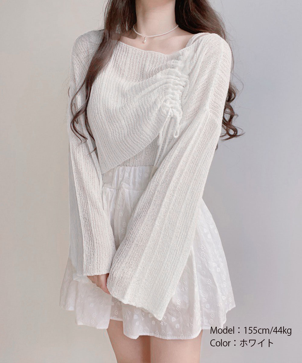 大人かわいい服 シルエット調整 リブニットトップス