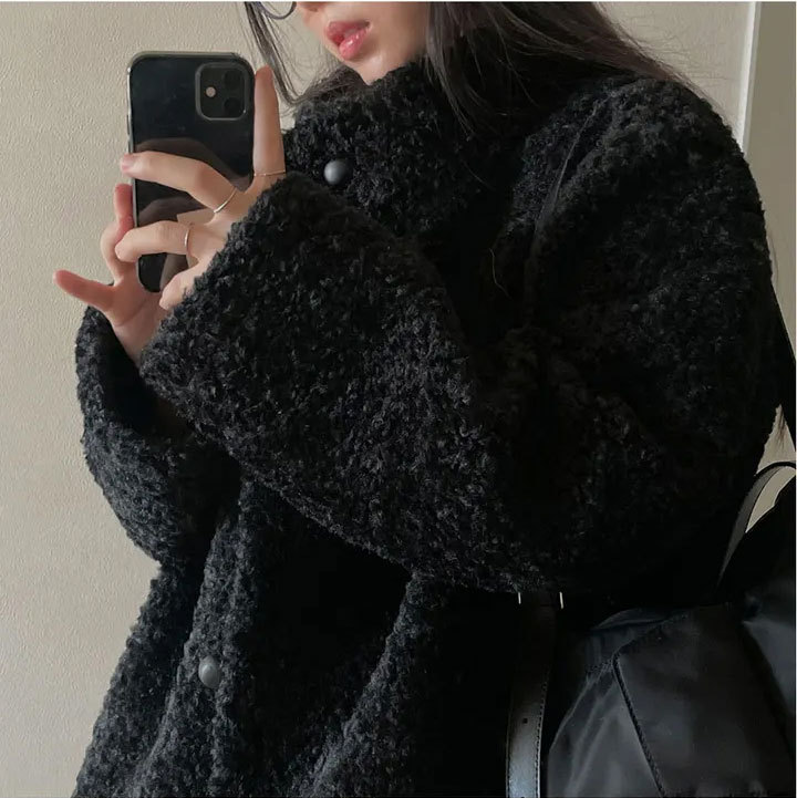 大人かわいい服 秋冬新作もこもこボアコート韓国風暖かい防寒アウター