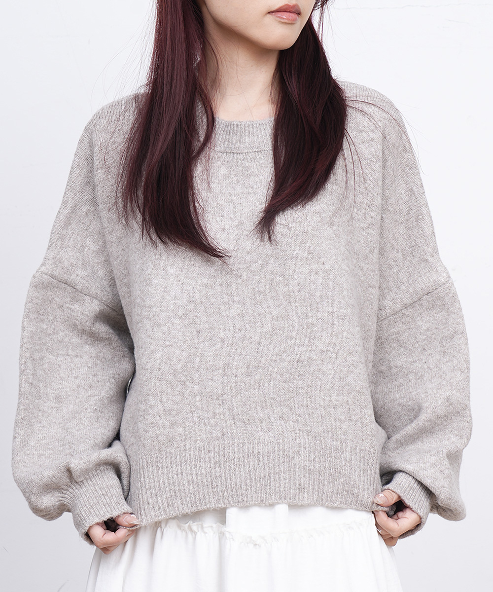 大人かわいい服 ゆったりコクーン編みニット秋冬長袖