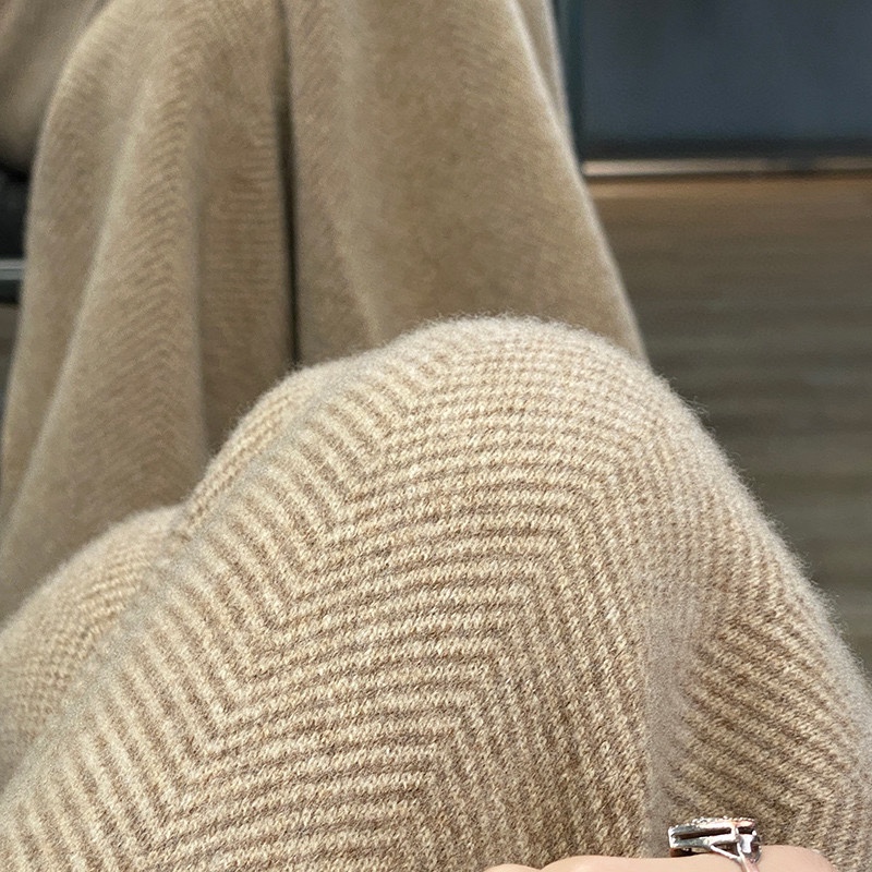 大人かわいい服 ウェストリボンニットワイドパンツ