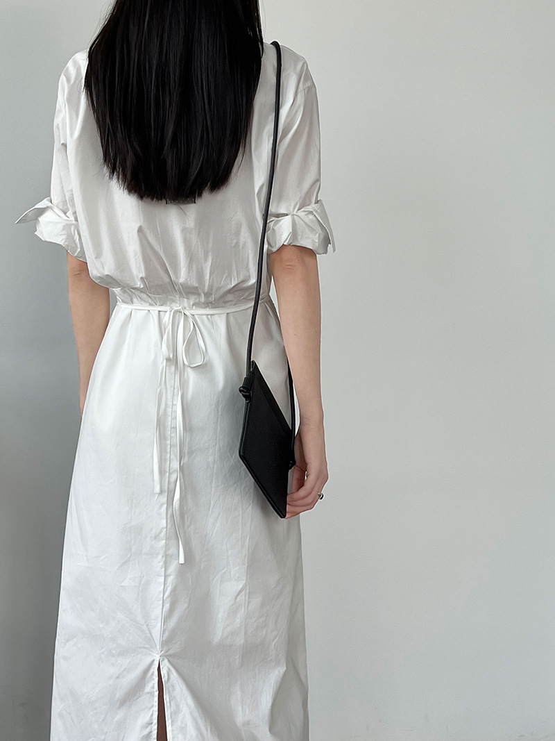 大人かわいい服 シャツ風ラップロングワンピース