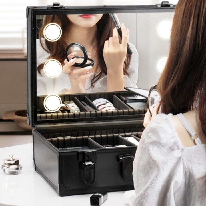 メイクボックス 照明付き多機能化粧品収納ケース