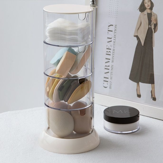 メイクボックス クリスタル蓋付き綿棒収納ケース