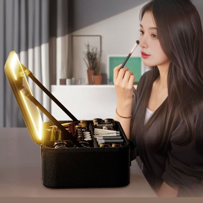メイクボックス 照明付き多機能化粧品収納ケース