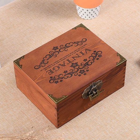 メイクボックス アンティーク調 木製収納ボックス